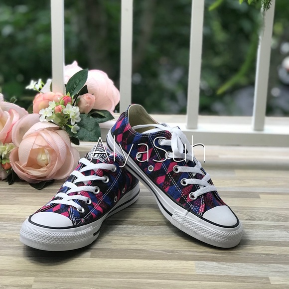 Converse Ctas OX Multi Print Blue/Pink W AUTHENTIC - Picture 6 of 7